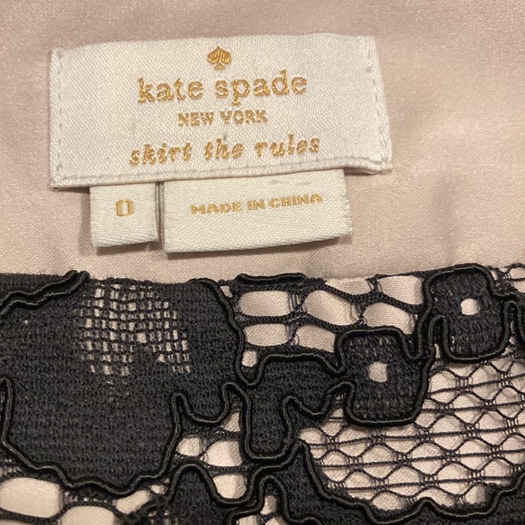Kate Spade black lace a-line midi skirt. Size 0, excellent like-new condition - Picture 5 of 5
